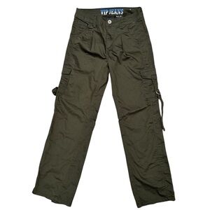 VIP Green Cargo Pants With Side Pockets Size 3/4
